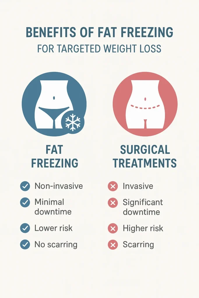 graphic showing the benefits of fat freezing Cheadle