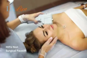 Woman having Hi-Fu to reduce wrinkles Cheadle.