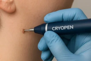 Person receiving skin tag removal Cheadle