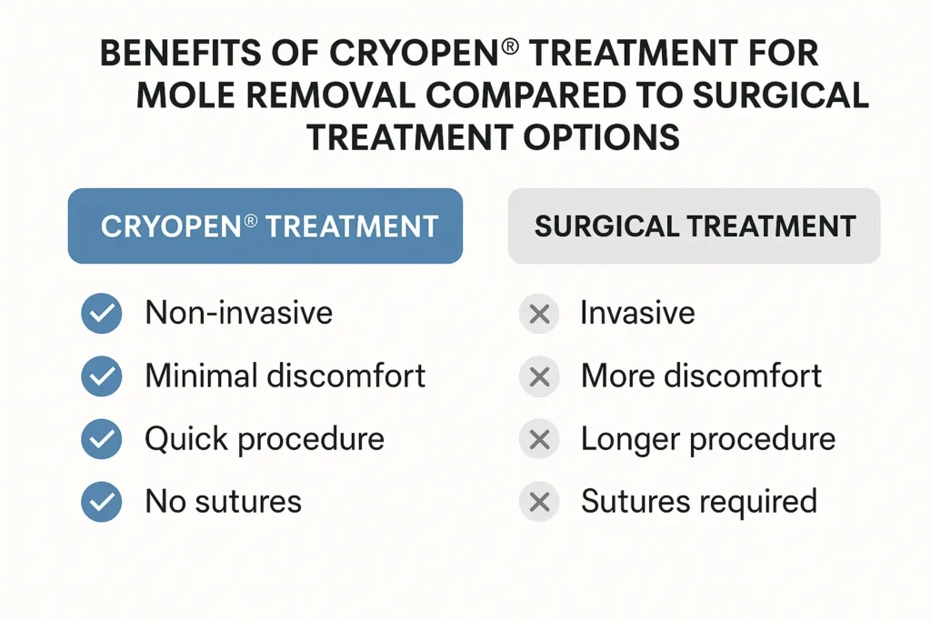 Benefits of facial mole removal Cheadle - call our team today to book a consultation