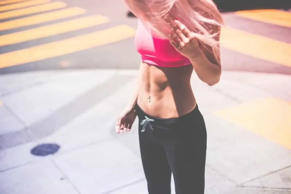 Woman with toned stomach after LA-EMS Body Sculpting Treatment Cheadle 